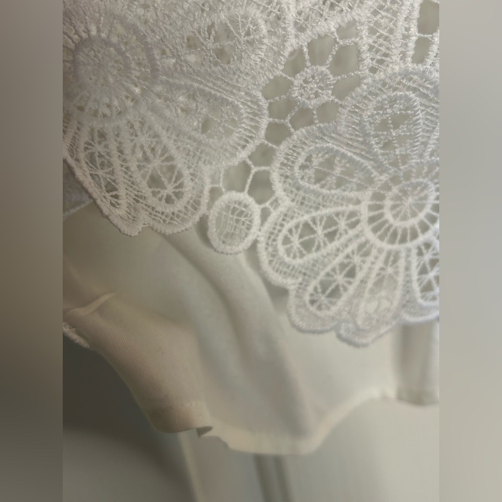NWT White Lace High Neck Cropped Cami Abercrombie & Fitch Size Large - Picture 4 of 10